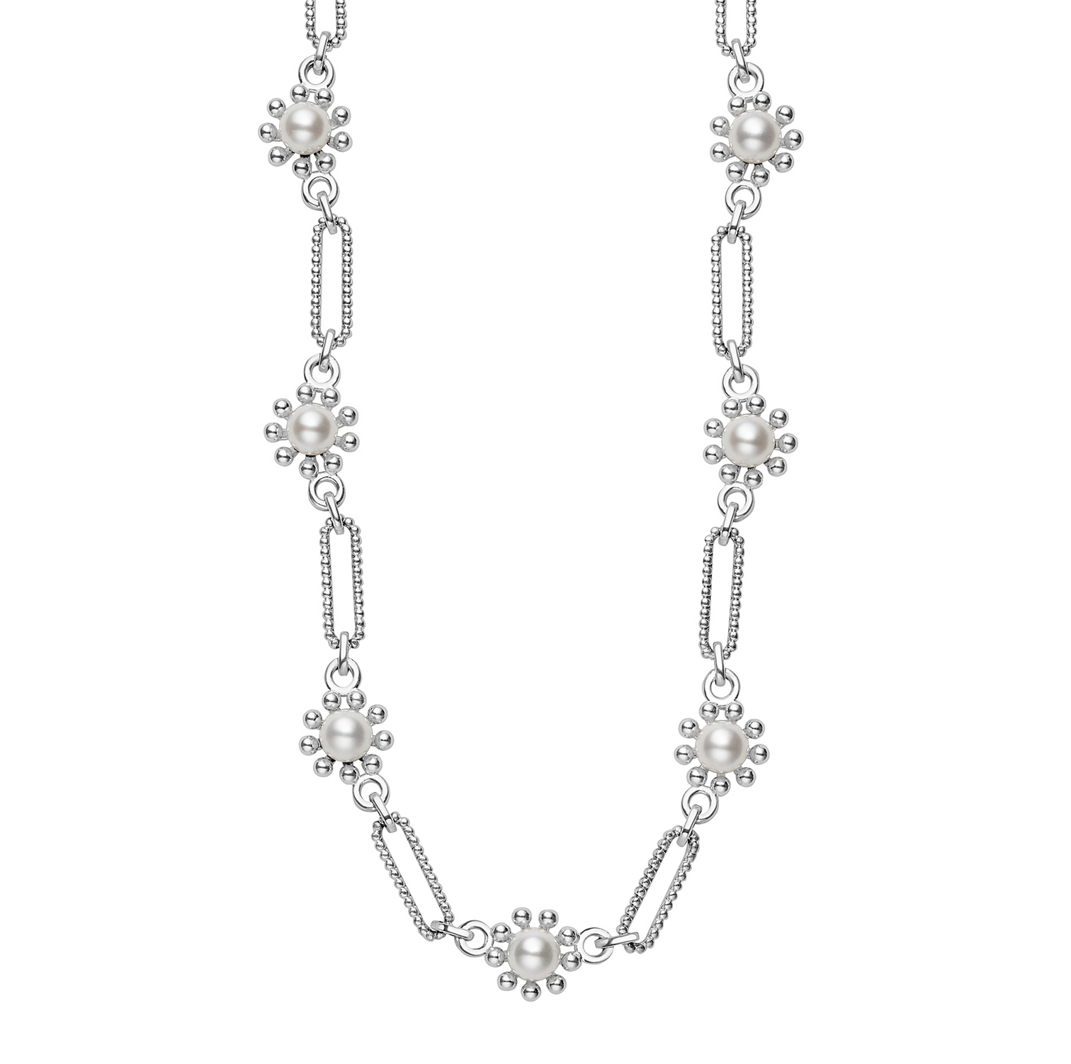LAGOS Luna Fleur Pearl Link Necklace